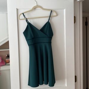 Green fit and flare dress